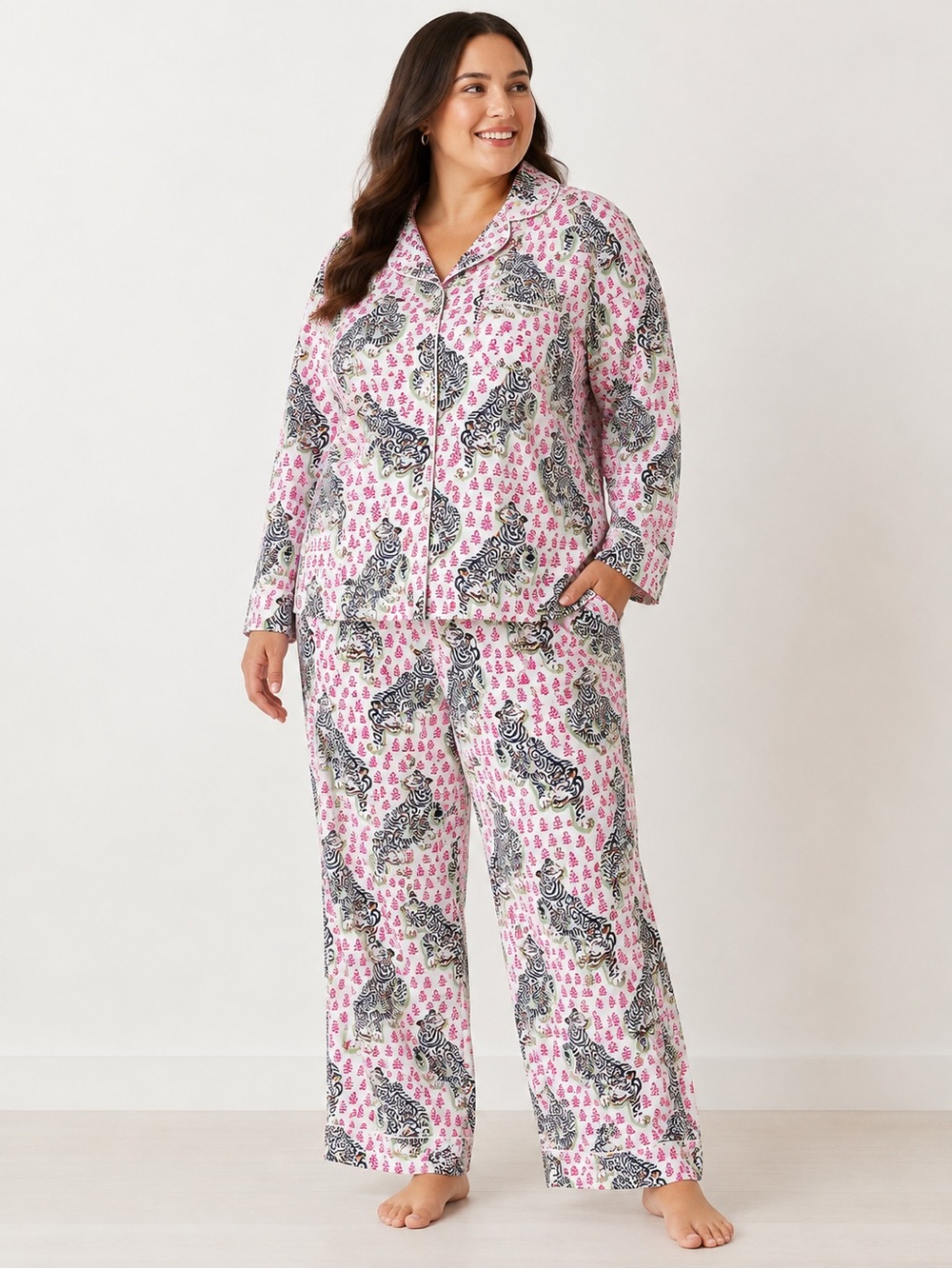 Printfresh Tiger Queen Organic Cotton Long Sleeve Pajama Set Size 4X